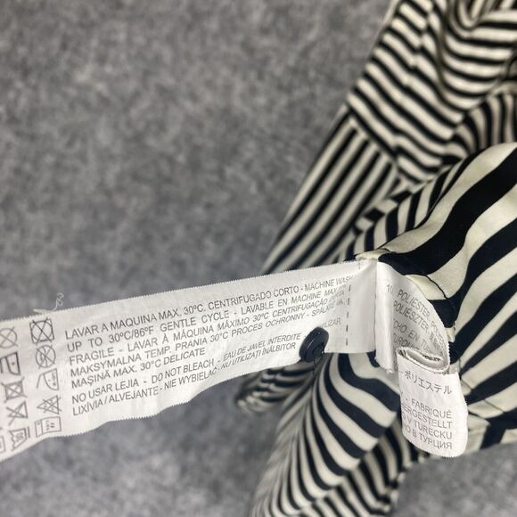 Zara Trafaluc Top Women Medium Black White Stripe Satin - Picture 5 of 11